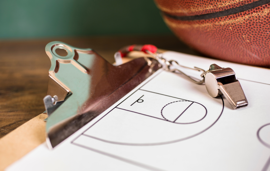 Basketball coaching clipboard.