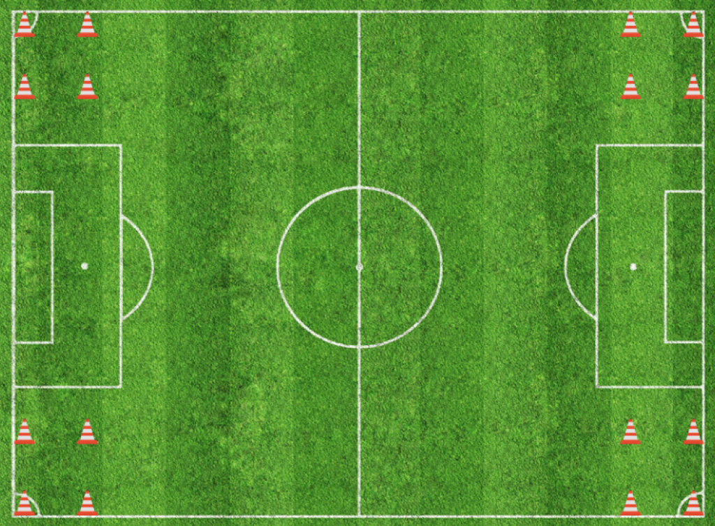 Four corners soccer passing drill.