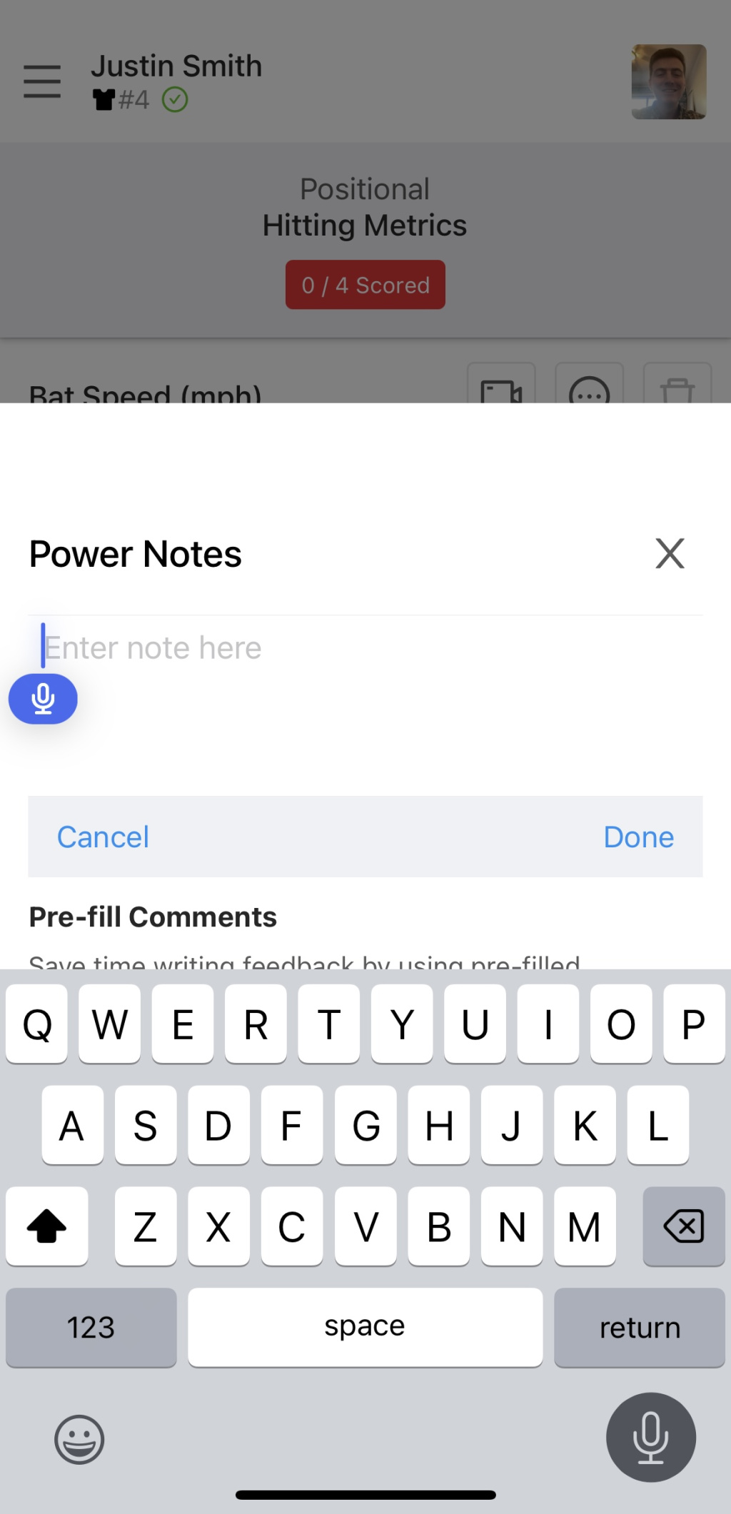 Voice to text comment.