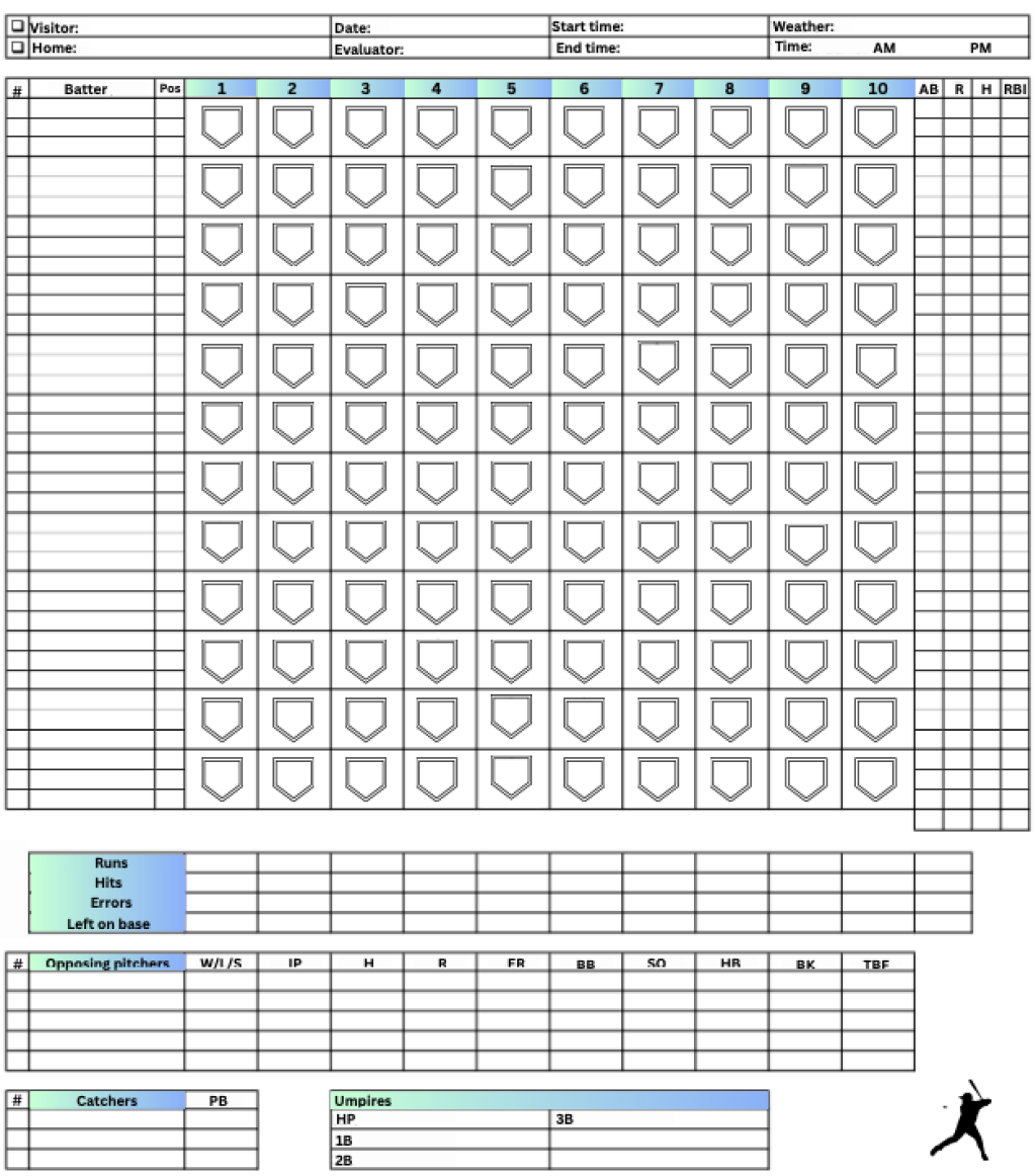 Baseball scoresheet.