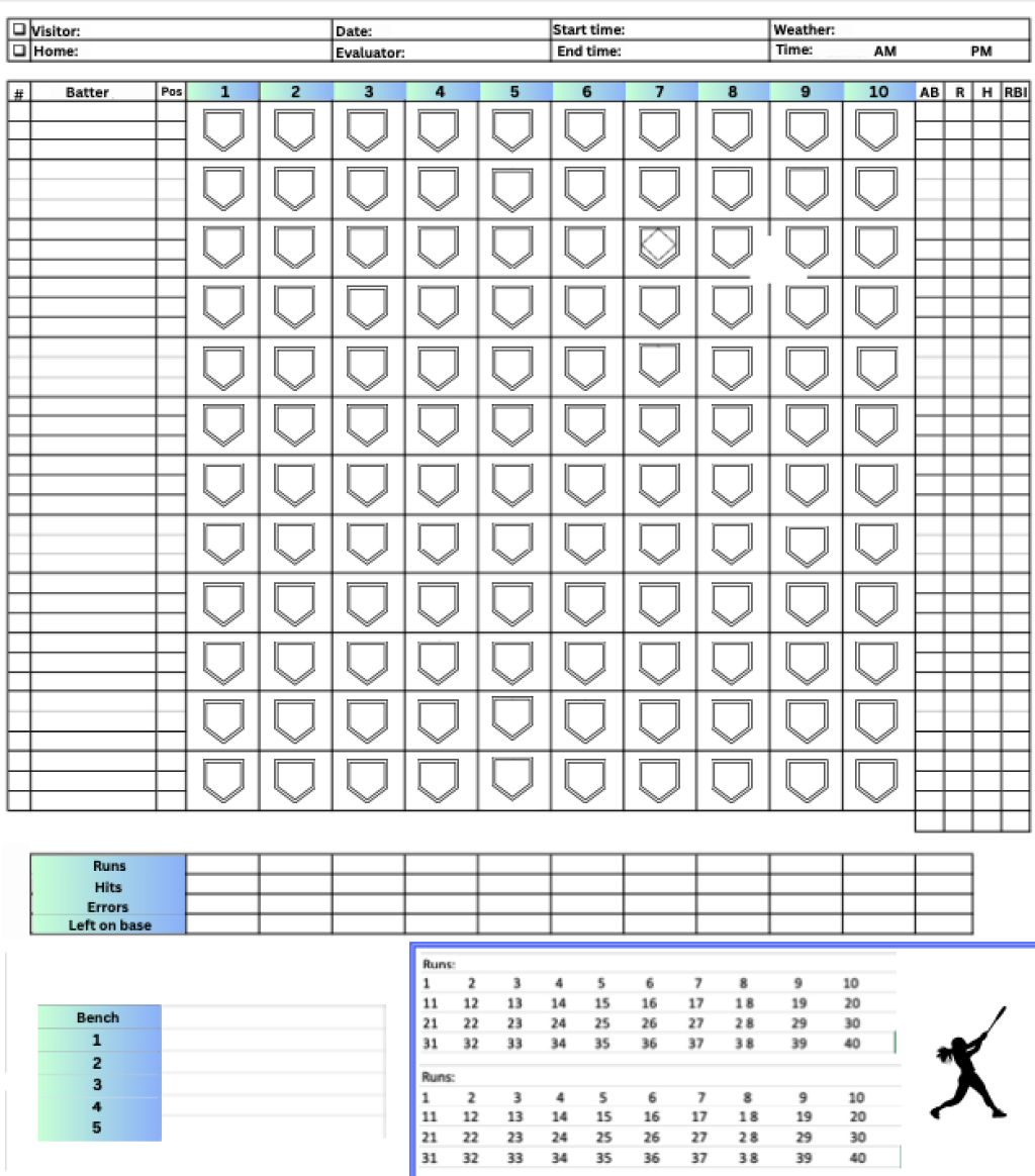 Softball scoresheet.