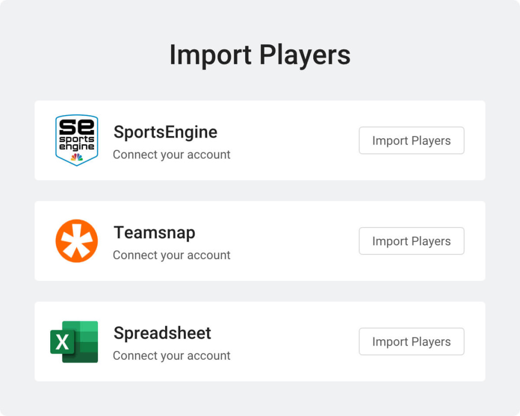 Import players from partners.