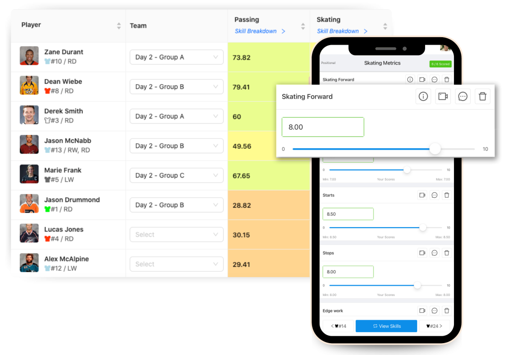 Slider button on youth coaching app.