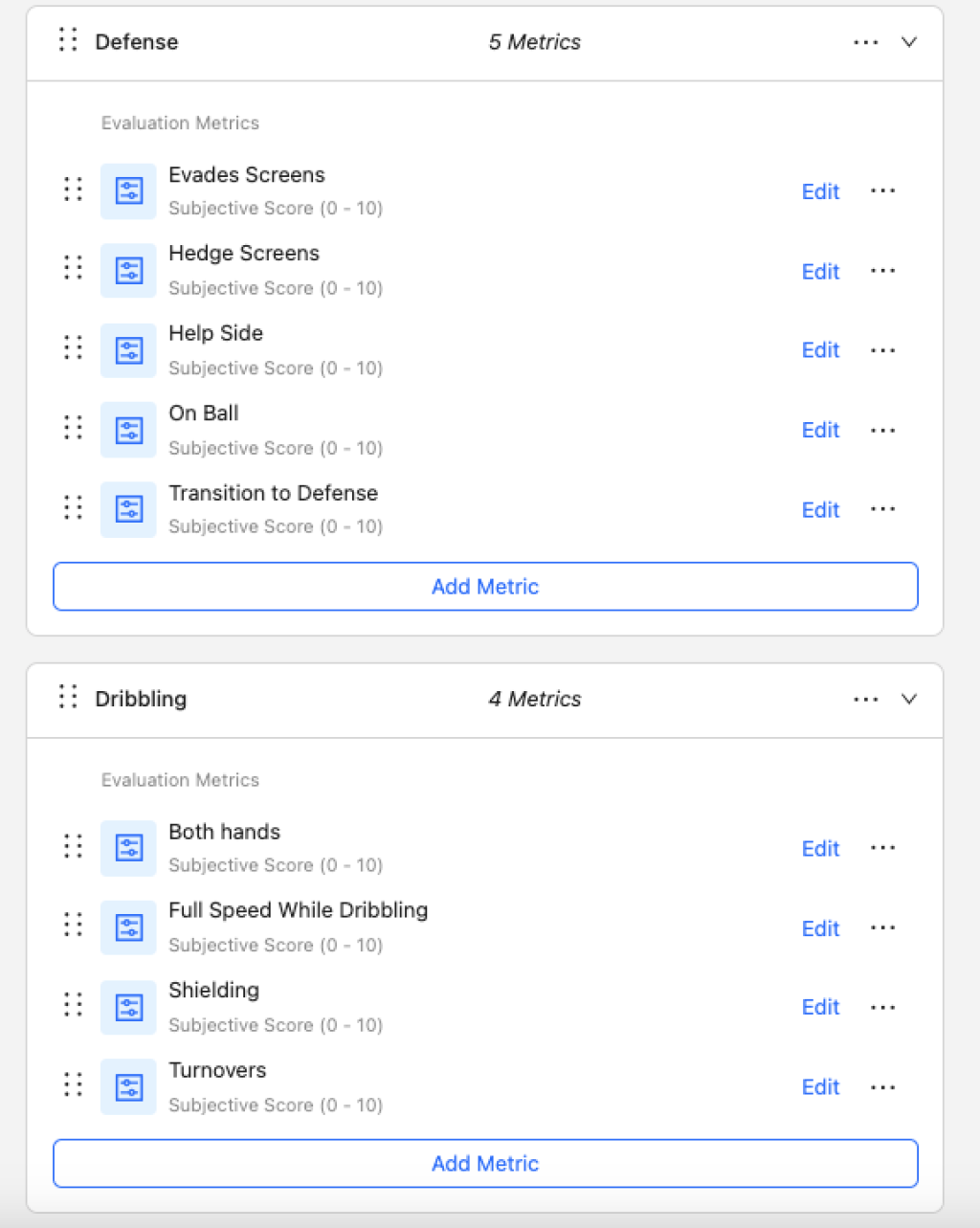 Basketball evaluation template.