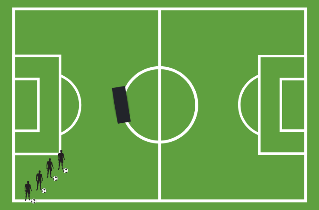 Rebound soccer shooting drill.
