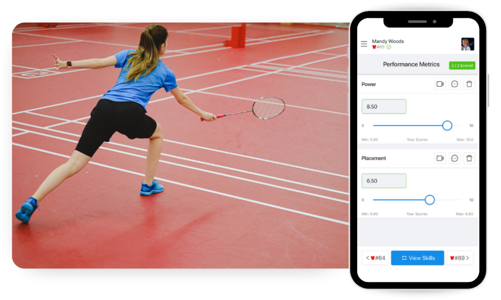 Badminton evaluation app.