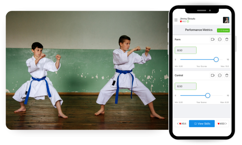 Martial arts evaluation app.