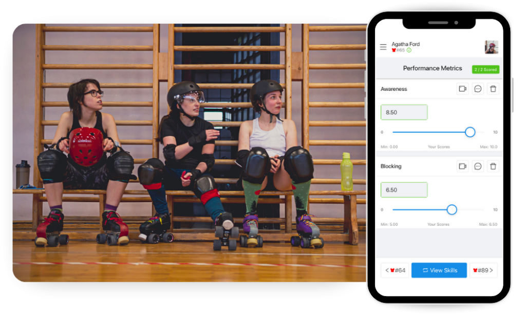 Roller derby evaluation app.