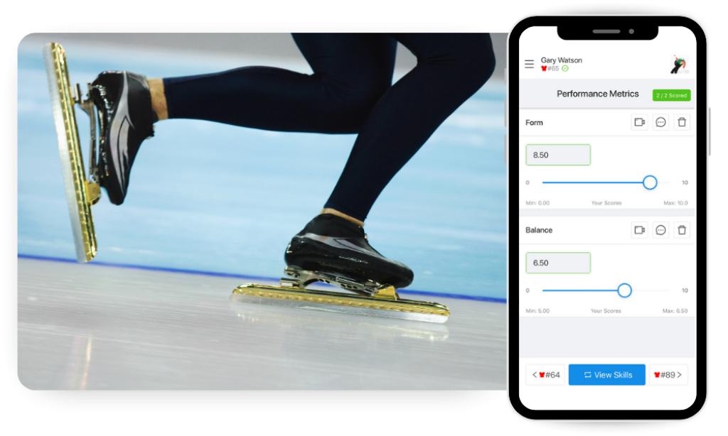 Speed skating evaluation app.