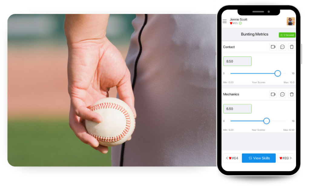Tee ball evaluation app.