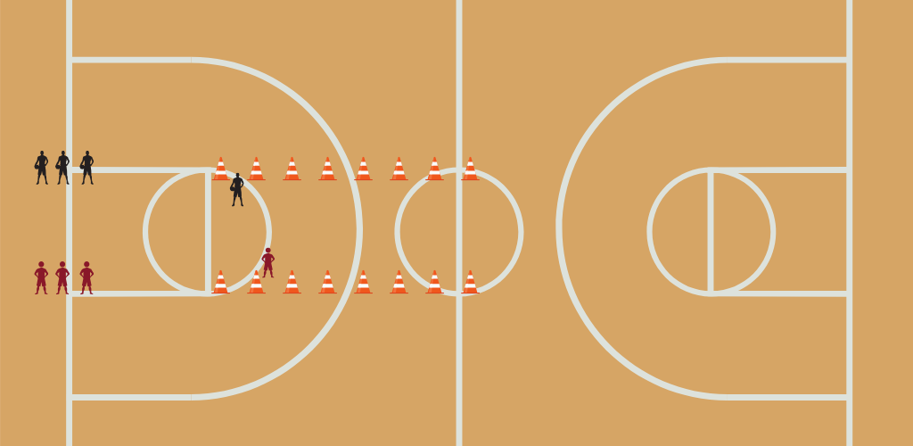 Zigzag passing drill basketball.