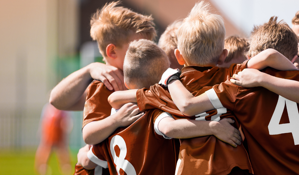 Youth sports huddle