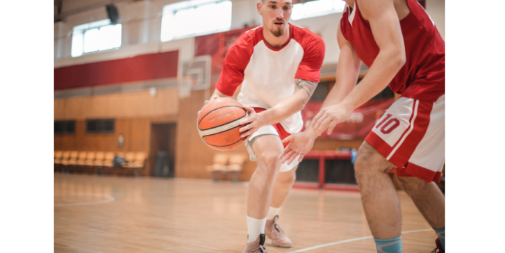 basketball player dribbling